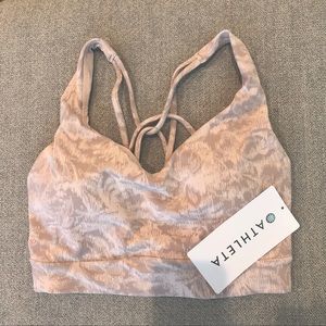 NWT ATHLETA Solace Textured Bra D-DD Frosted Floral Velvety Pink 🤍